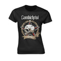 Black - Front - Combichrist Womens-Ladies Skull Skinny T-Shirt