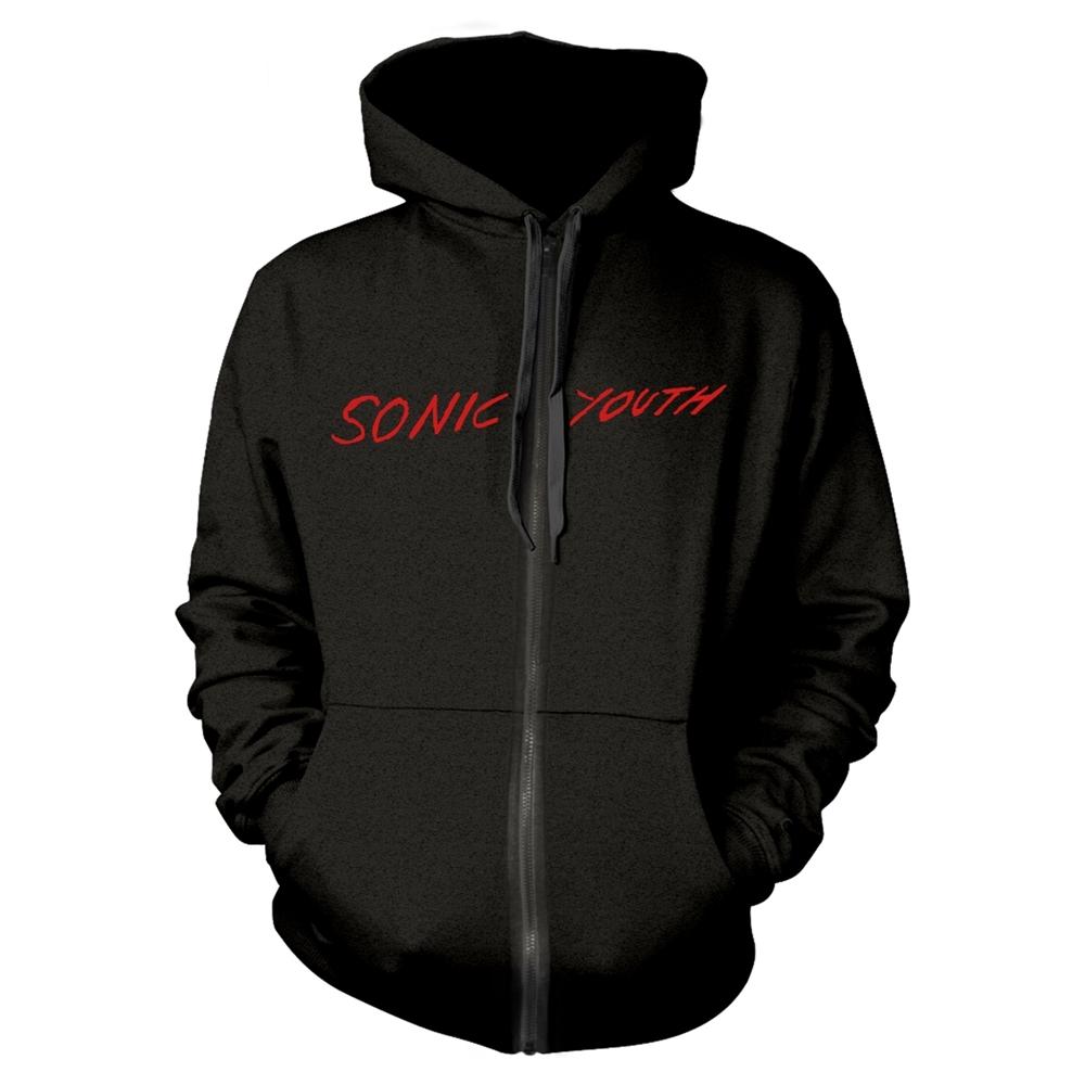 Black - Front - Sonic Youth Unisex Adult Goo Album Cover Full Zip Hoodie