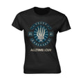 Black - Front - All Time Low Womens-Ladies Skele Spade T-Shirt