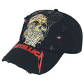 Black - Front - Metallica One Distressed Skull Baseball Cap
