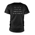 Black - Back - Discharge Unisex Adult Warning Back Print T-Shirt