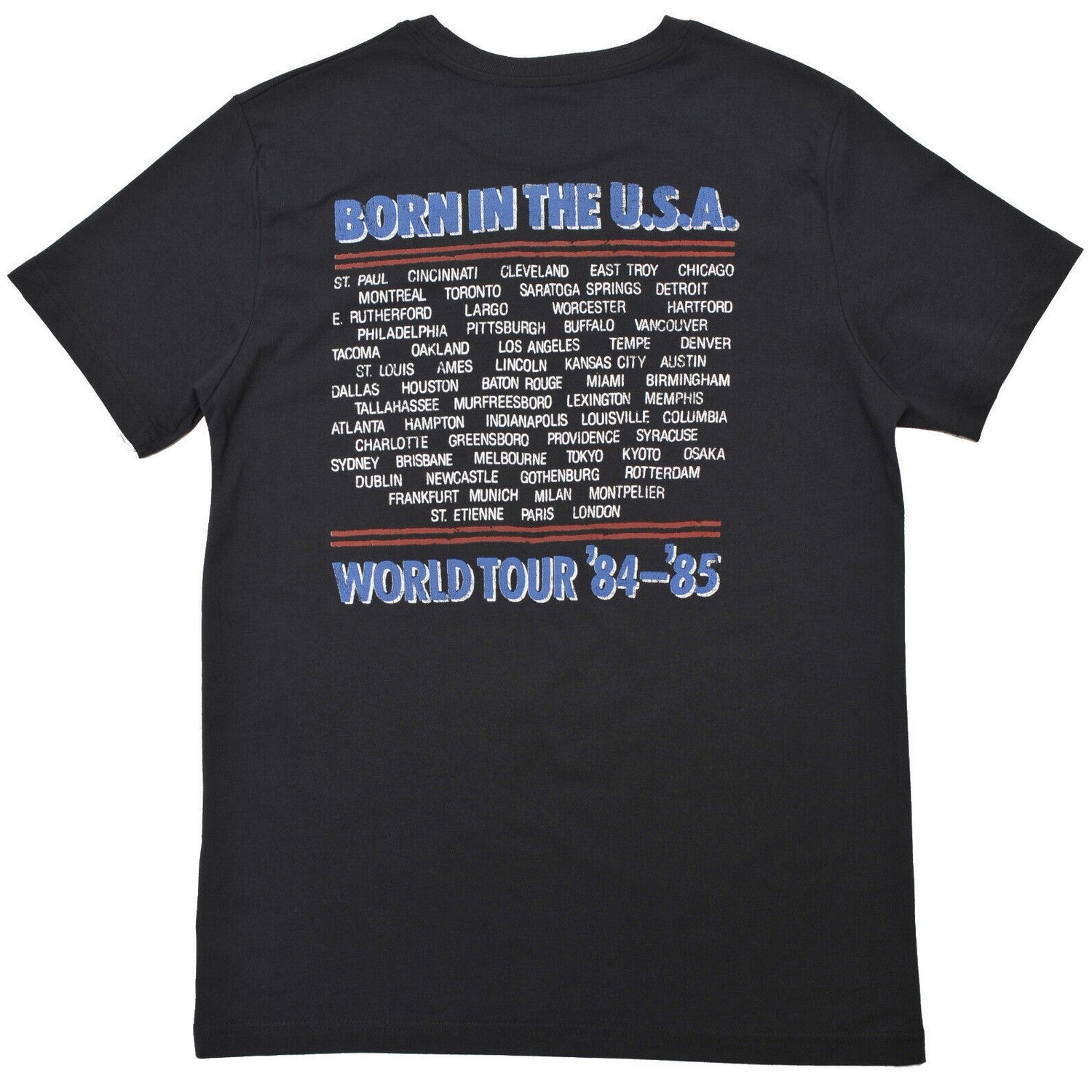 Black - Back - Bruce Springsteen Unisex Adult Tour ´84-´85 T-Shirt
