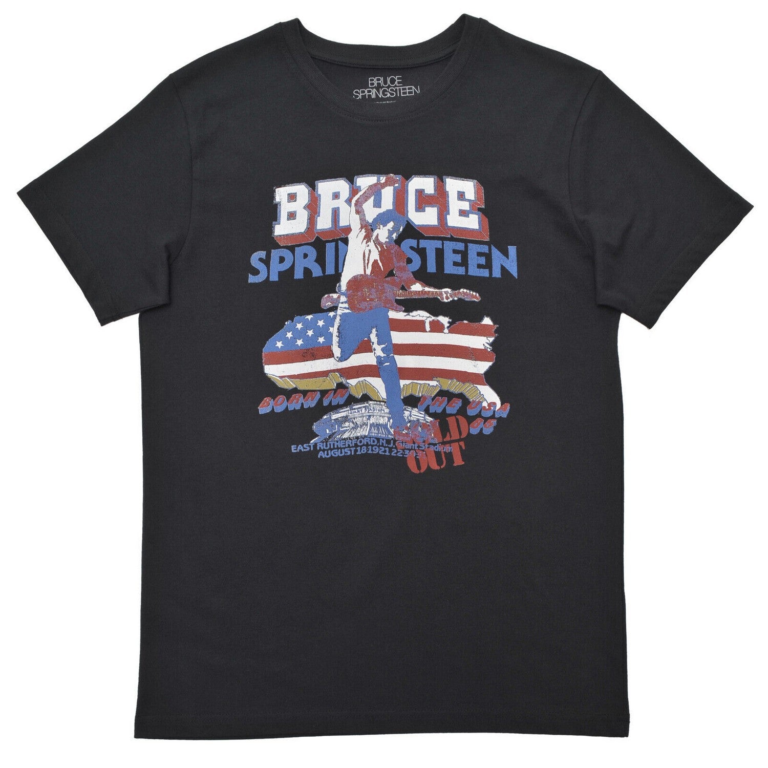 Black - Front - Bruce Springsteen Unisex Adult Tour ´84-´85 T-Shirt