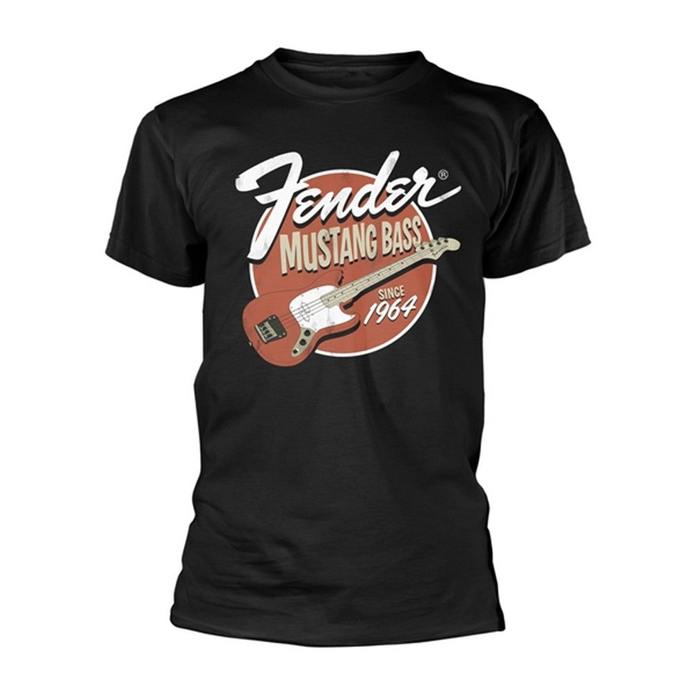 Black - Front - Fender Unisex Adult Mustang Bass T-Shirt