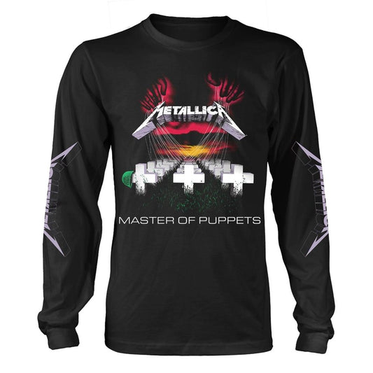 Black - Front - Metallica Unisex Adult Master Of Puppets Track List Long-Sleeved T-Shirt