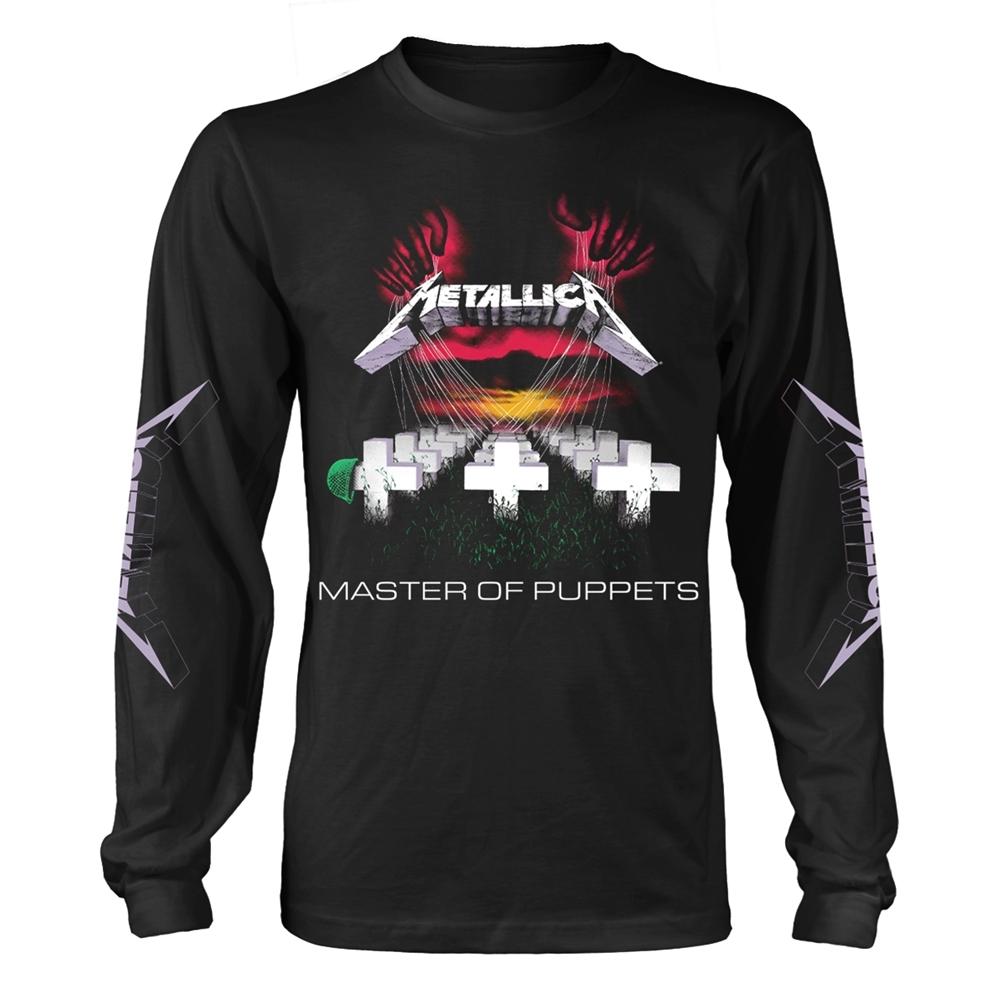 Black - Front - Metallica Unisex Adult Master Of Puppets Track List Long-Sleeved T-Shirt