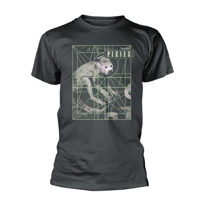 Grey - Front - Pixies Unisex Adult Monkey Grid T-Shirt