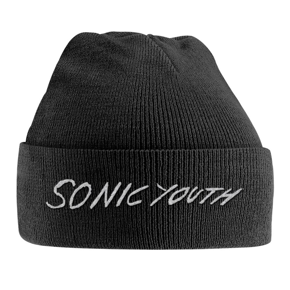 Black - Front - Sonic Youth Unisex Adult Goo Embroidered Knitted Logo Beanie