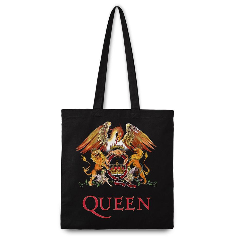 Black-Multicoloured - Front - Queen Classic Crest Tote Bag