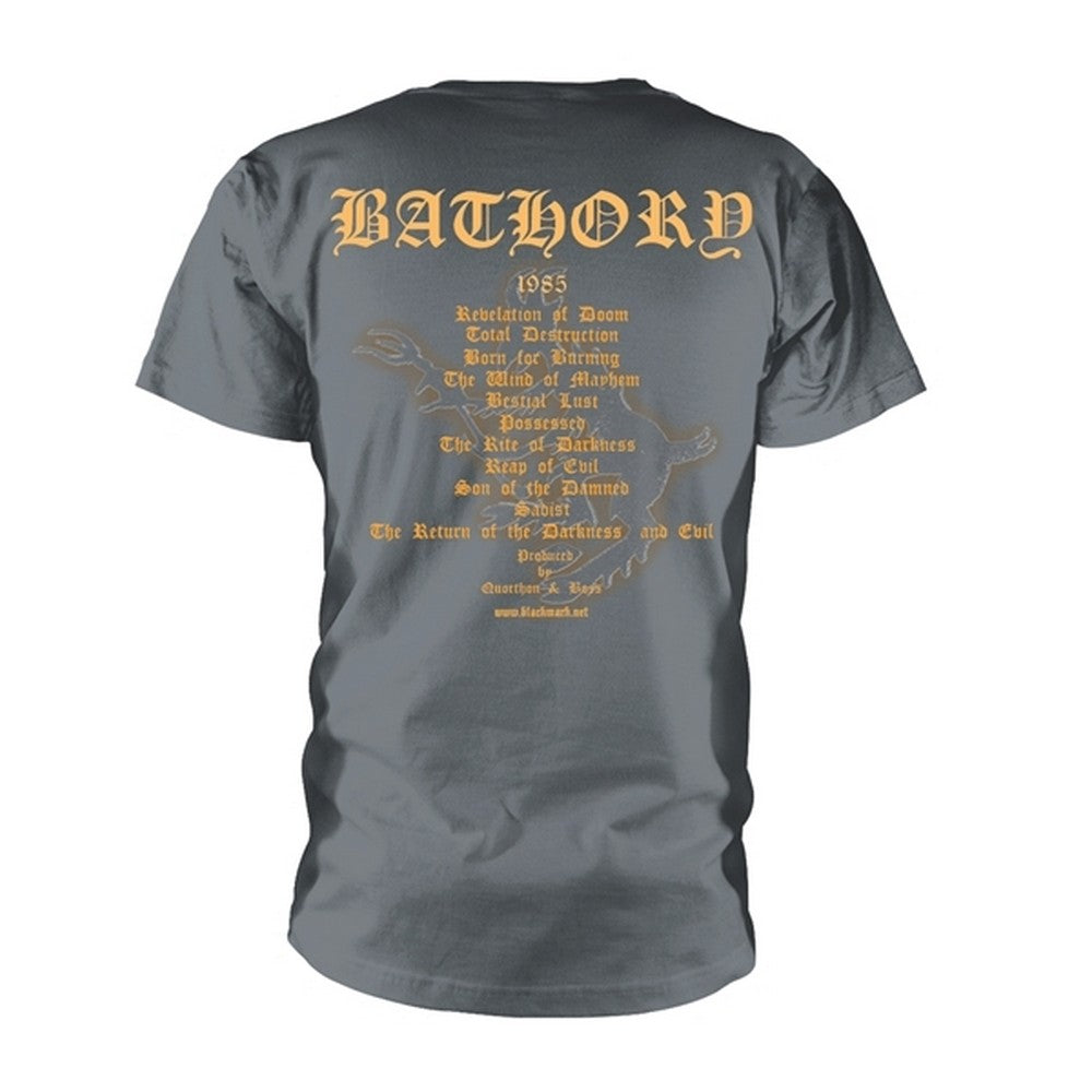 Grey - Back - Bathory Unisex Adult The Return Back Print T-Shirt