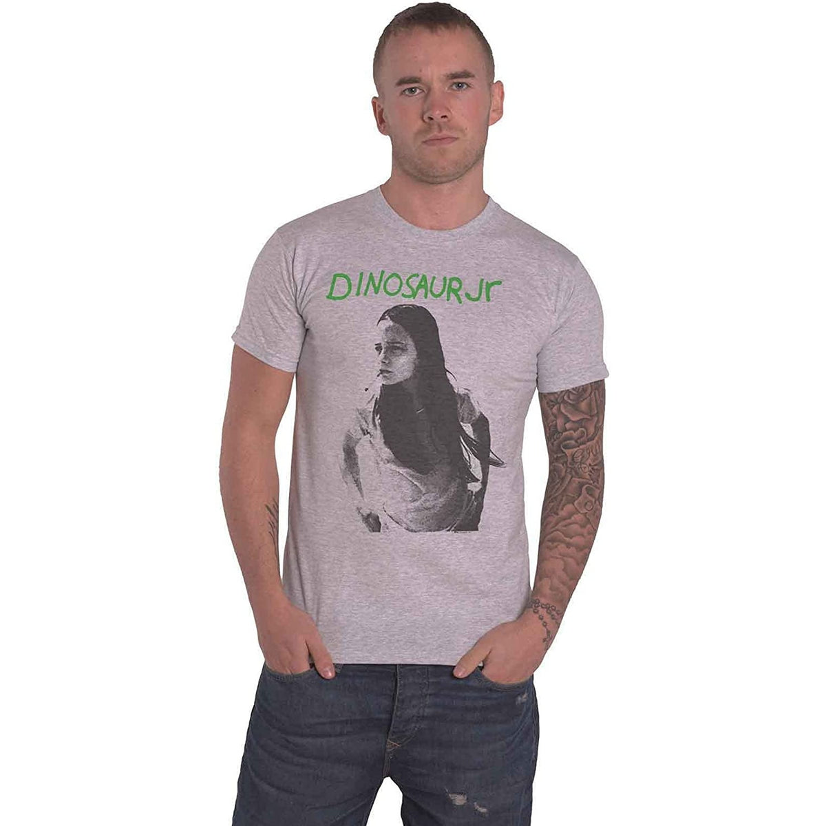 Grey - Side - Dinosaur Jr Unisex Adult Green Mind T-Shirt