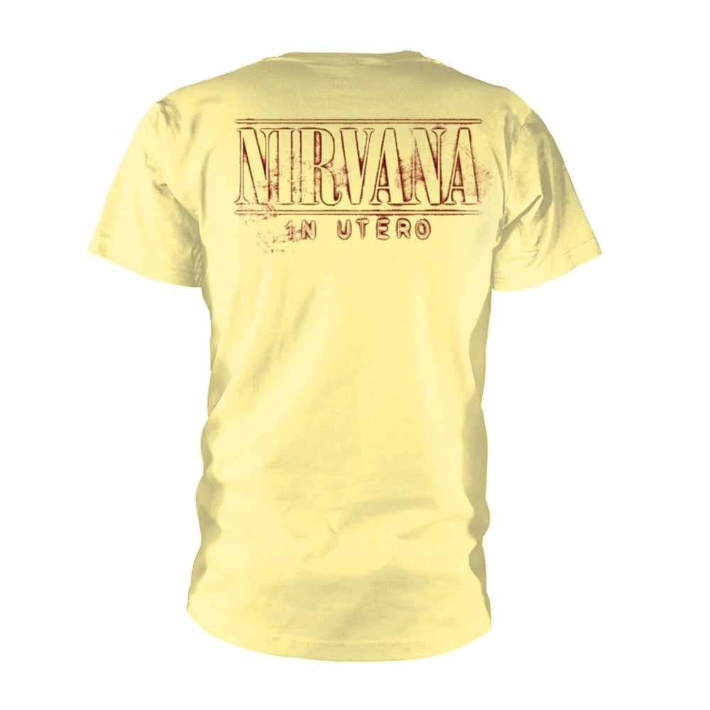 Yellow - Back - Nirvana Mens In Utero Printed Cotton T-Shirt