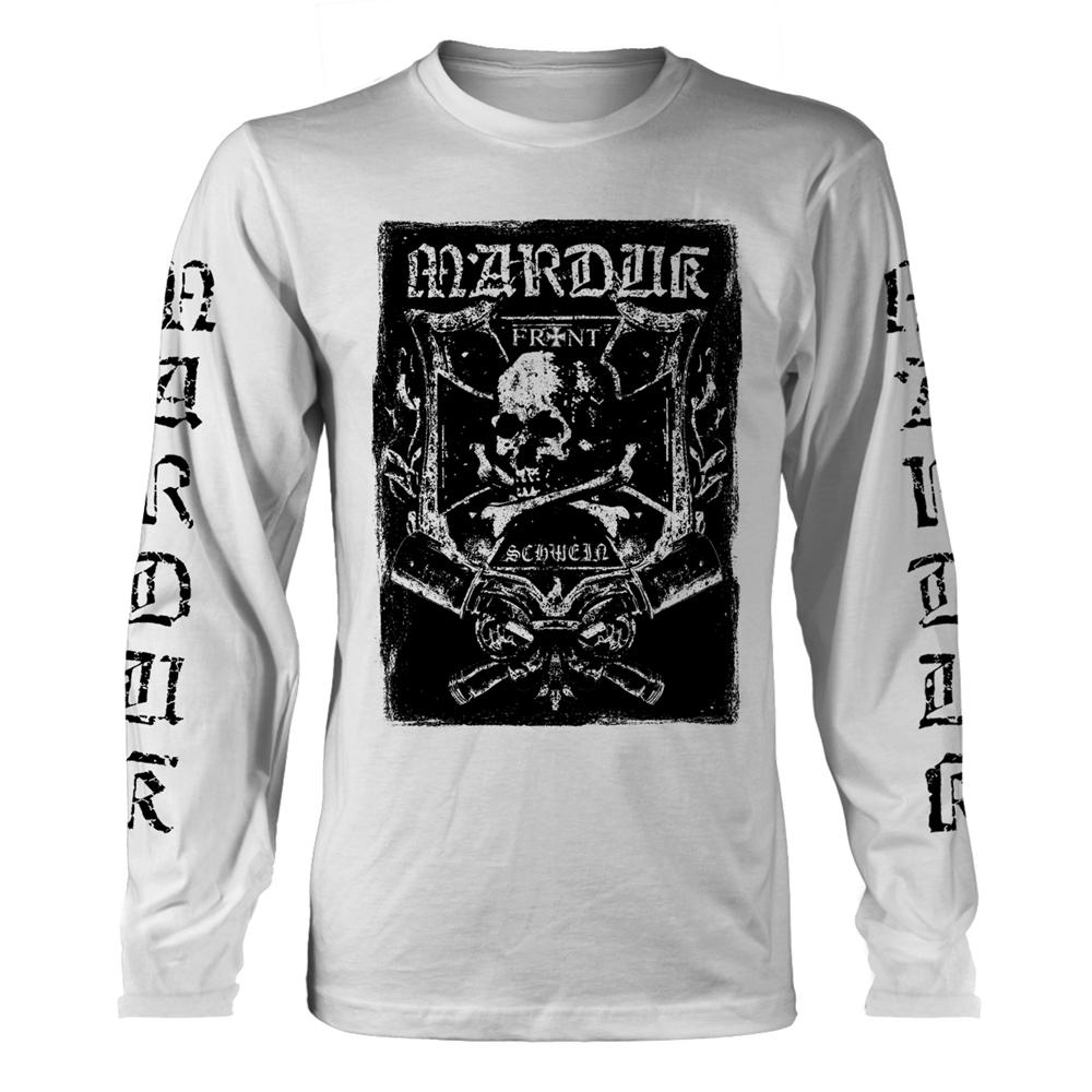 White - Front - Marduk Unisex Adult Frontschwein Long-Sleeved T-Shirt