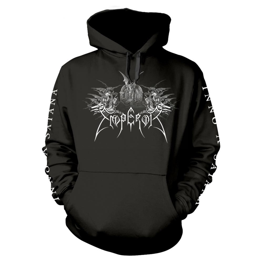 Black - Front - Emperor Unisex Adult Inno A Satana Hoodie