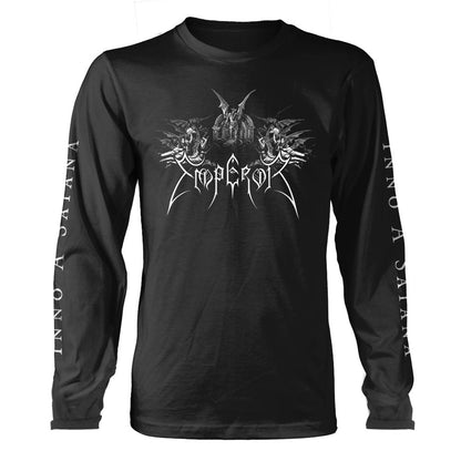 Black - Front - Emperor Unisex Adult Inno A Satana Long-Sleeved T-Shirt