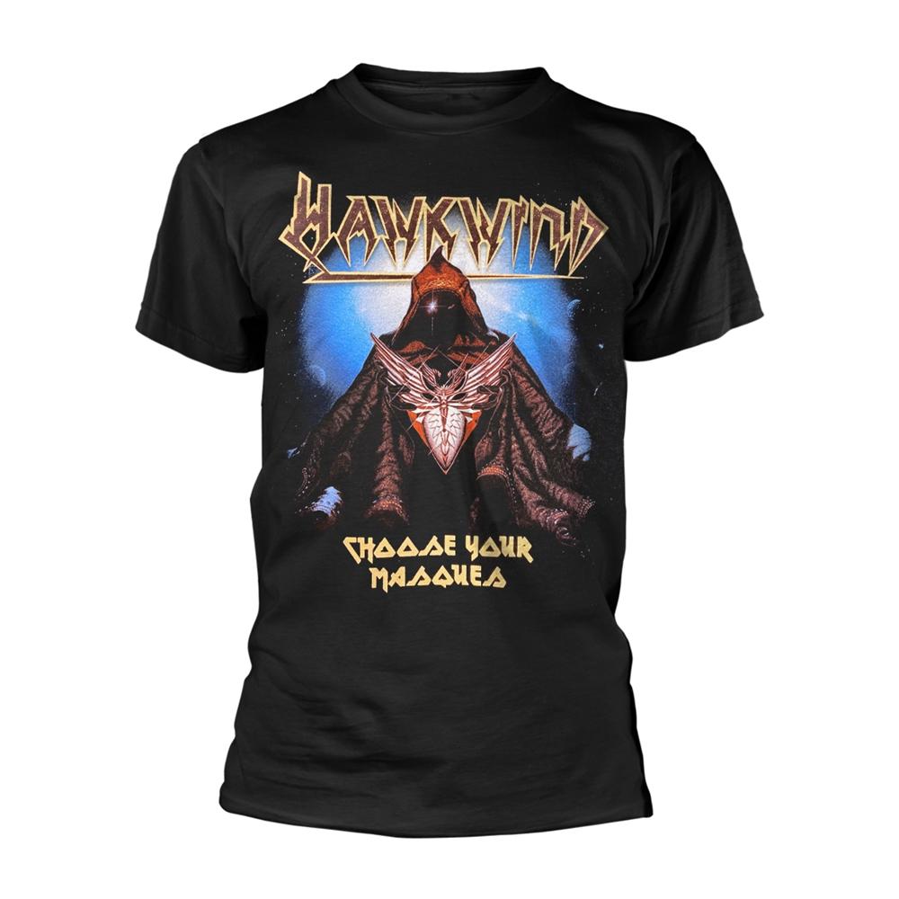 Black - Front - Hawkwind Unisex Adult Choose Your Masques T-Shirt