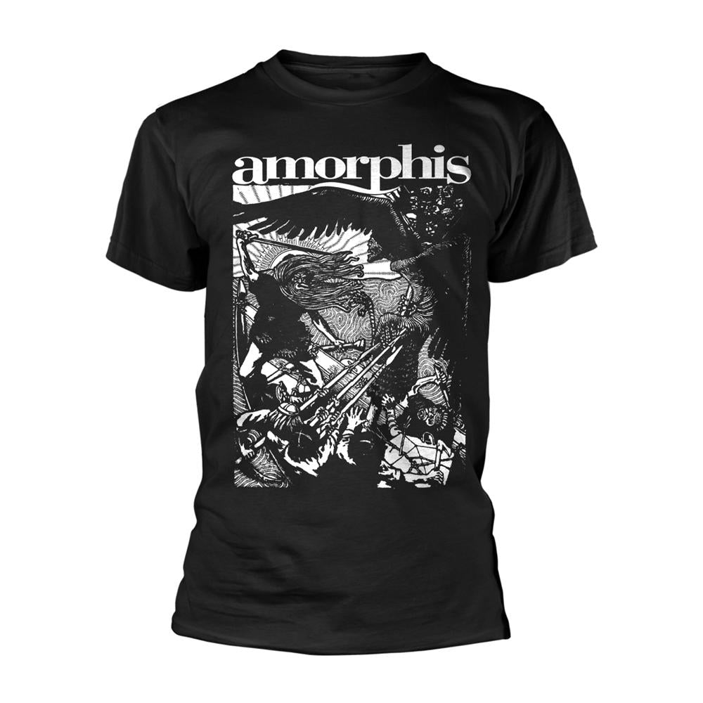 Black - Front - Amorphis Unisex Adult Kalevala T-Shirt