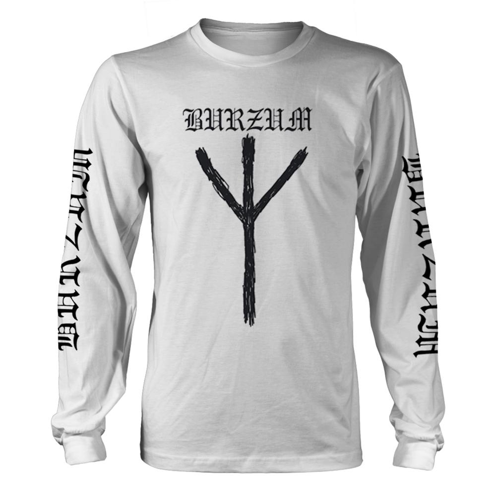 White - Front - Burzum Unisex Adult Rune Long-Sleeved T-Shirt