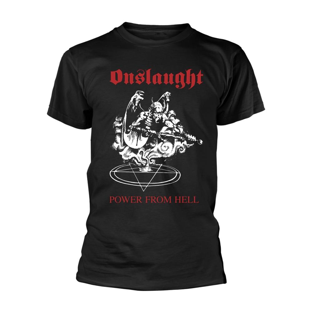 Black - Front - Onslaught Unisex Adult Power From Hell T-Shirt