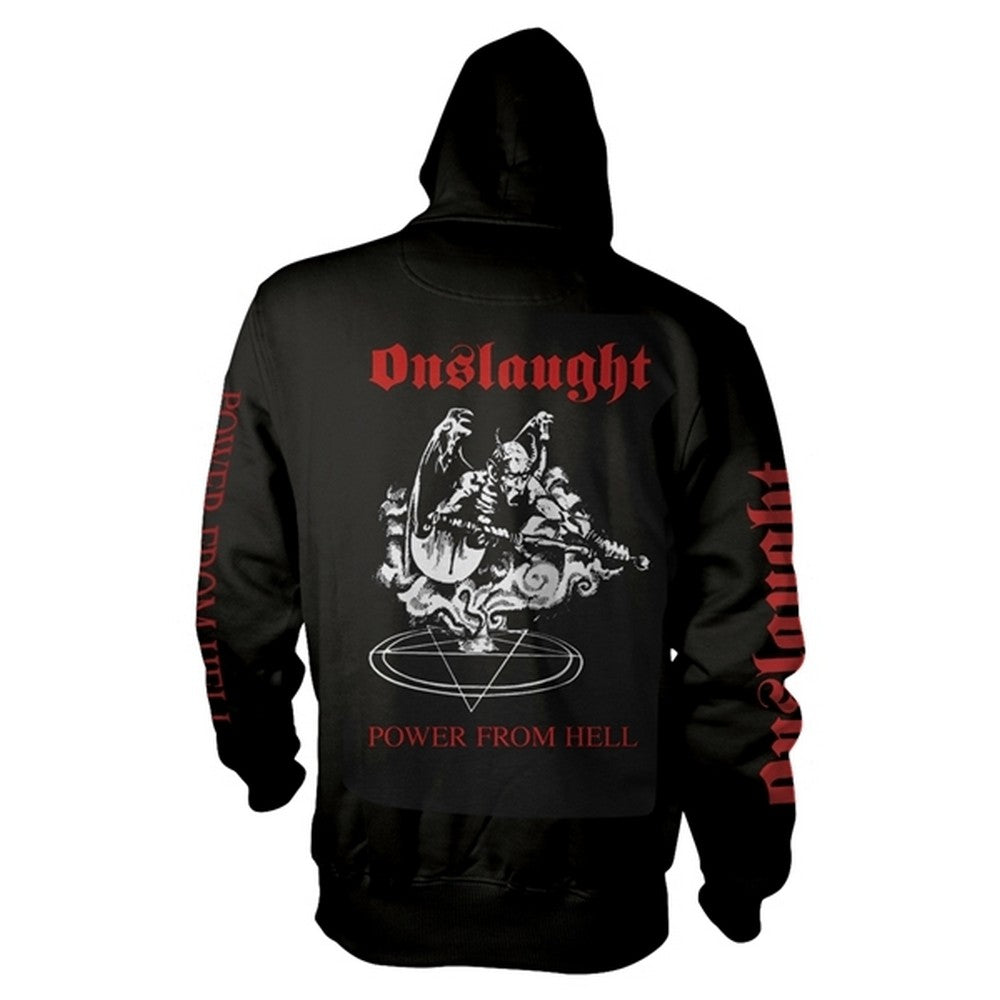 Black - Back - Onslaught Unisex Adult Power From Hell Hoodie
