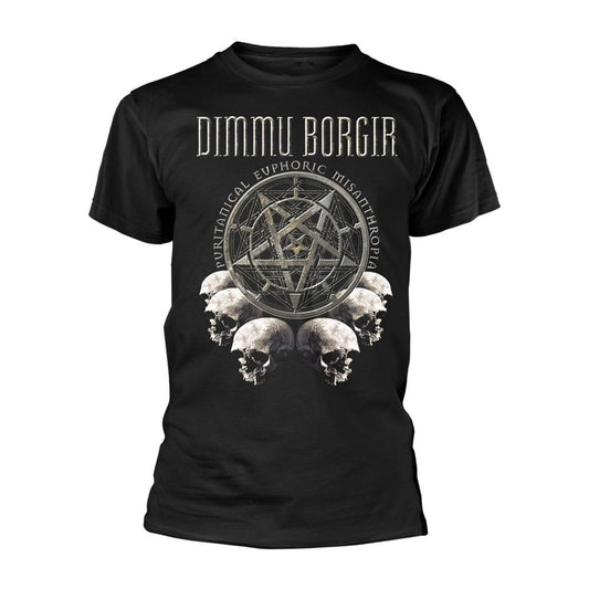 Black - Front - Dimmu Borgir Unisex Adult Puritanical Euphoric Misanthropia Skulls T-Shirt