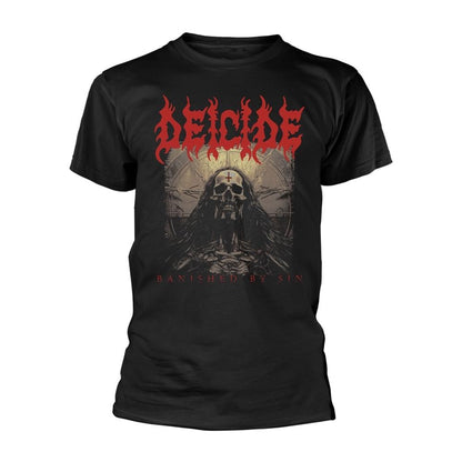 Black - Front - Deicide Unisex Adult Banished By Sin T-Shirt