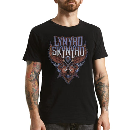 Black - Back - Lynyrd Skynyrd Unisex Adult Crossed Guitars T-Shirt