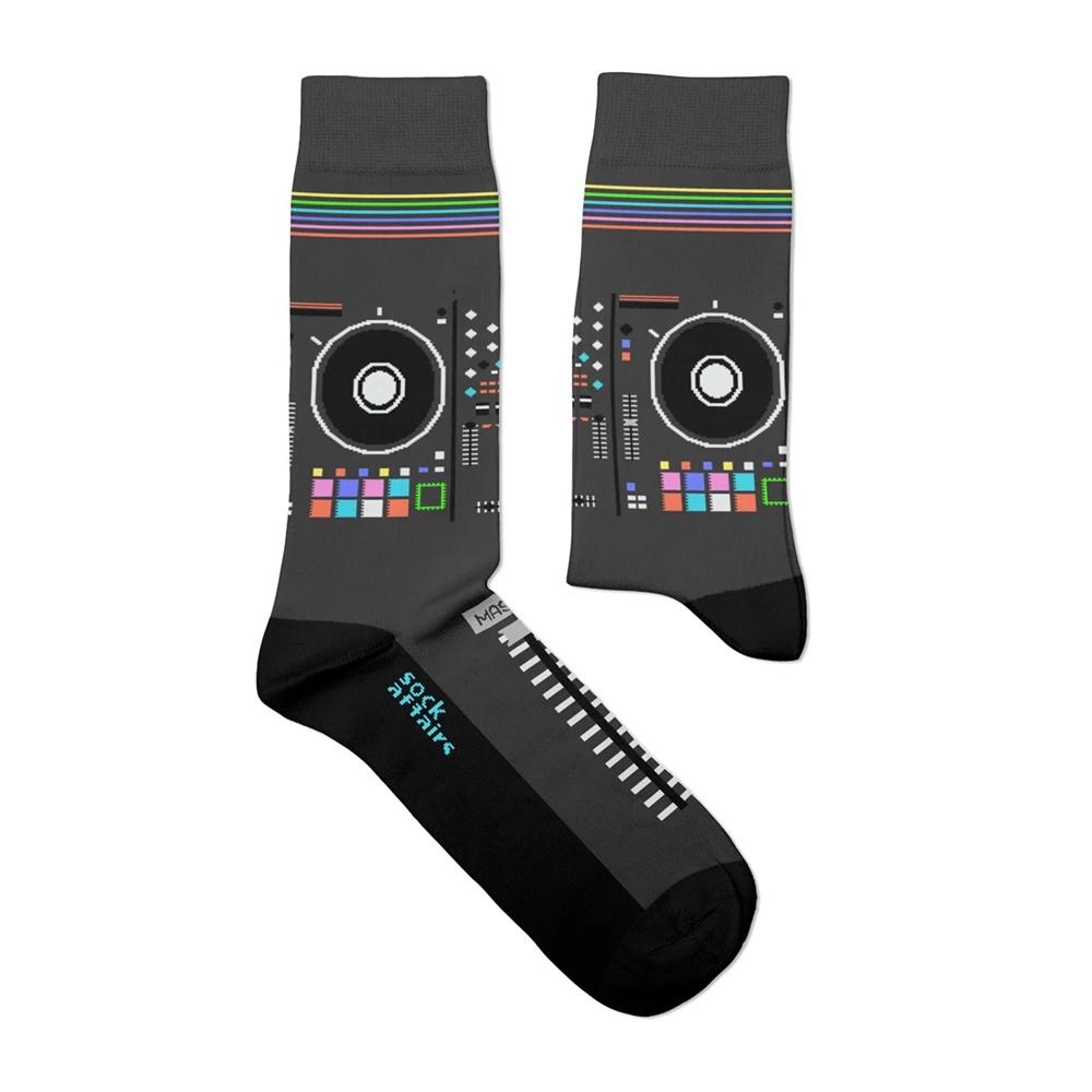Multicoloured - Front - Heel Tread Unisex Adult DJ Mixer Socks