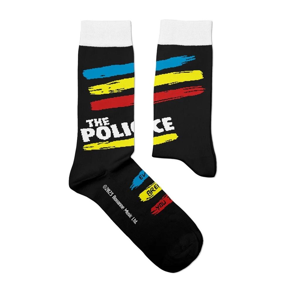 Black - Side - The Police Unisex Adult Synchronicity Socks
