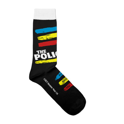 Black - Front - The Police Unisex Adult Synchronicity Socks