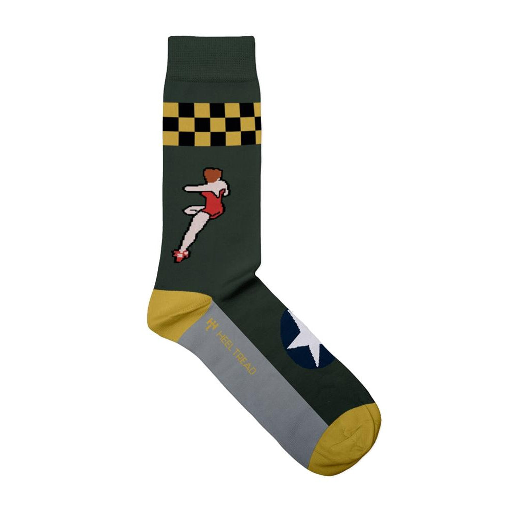 Multicoloured - Side - Heel Tread Unisex Adult B17 Memphis Belle Socks