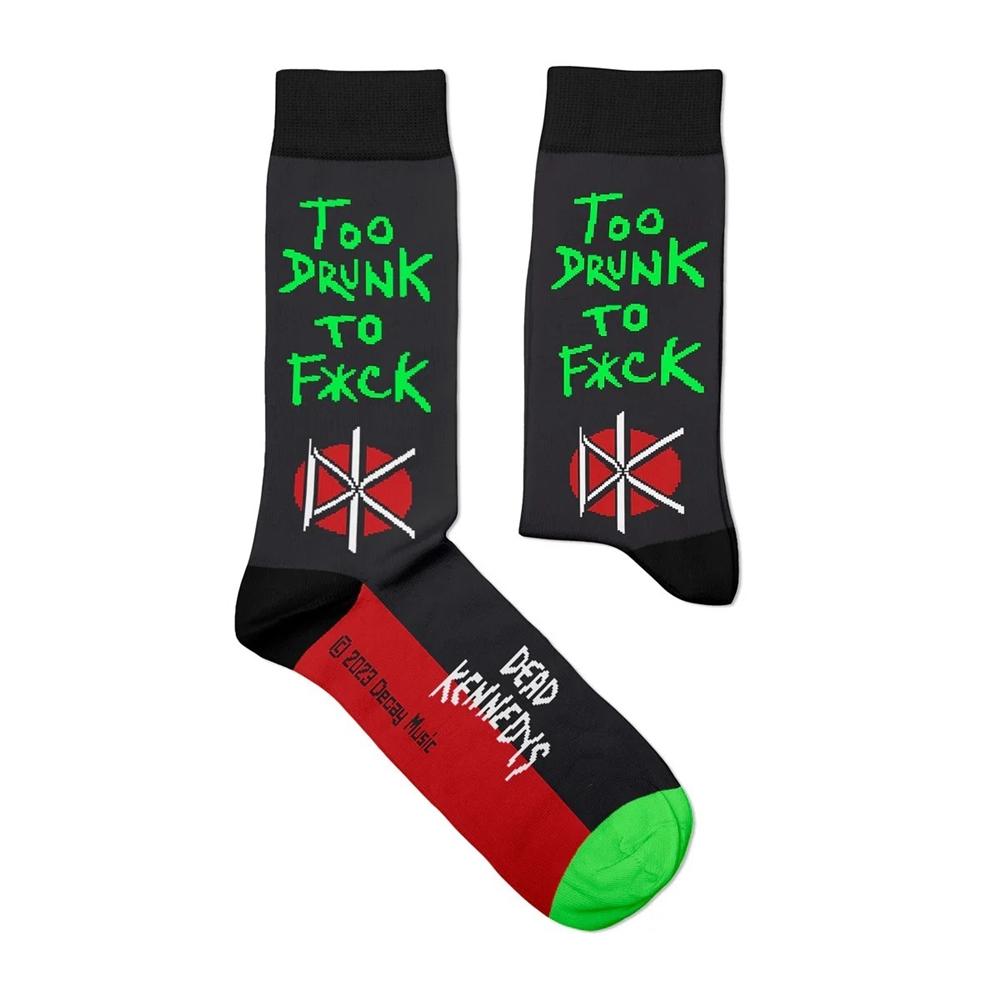Black - Front - Dead Kennedys Unisex Adult Too Drunk Socks