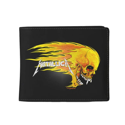 Black-Yellow-White - Front - Metallica Pushead Flame Wallet