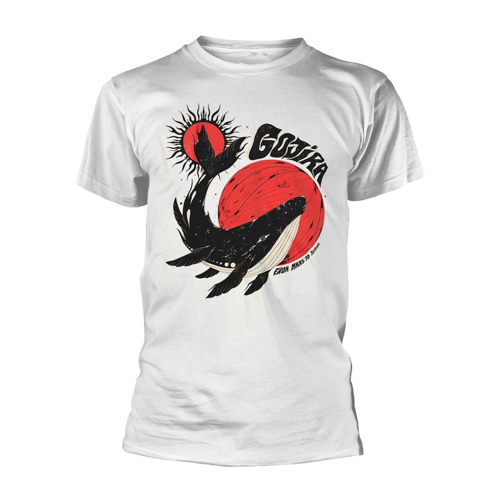 White - Front - Gojira Unisex Adult Whale Sun Moon Organic T-Shirt