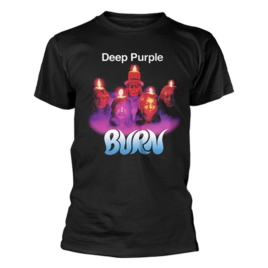 Black - Front - Deep Purple Unisex Adult Burn T-Shirt