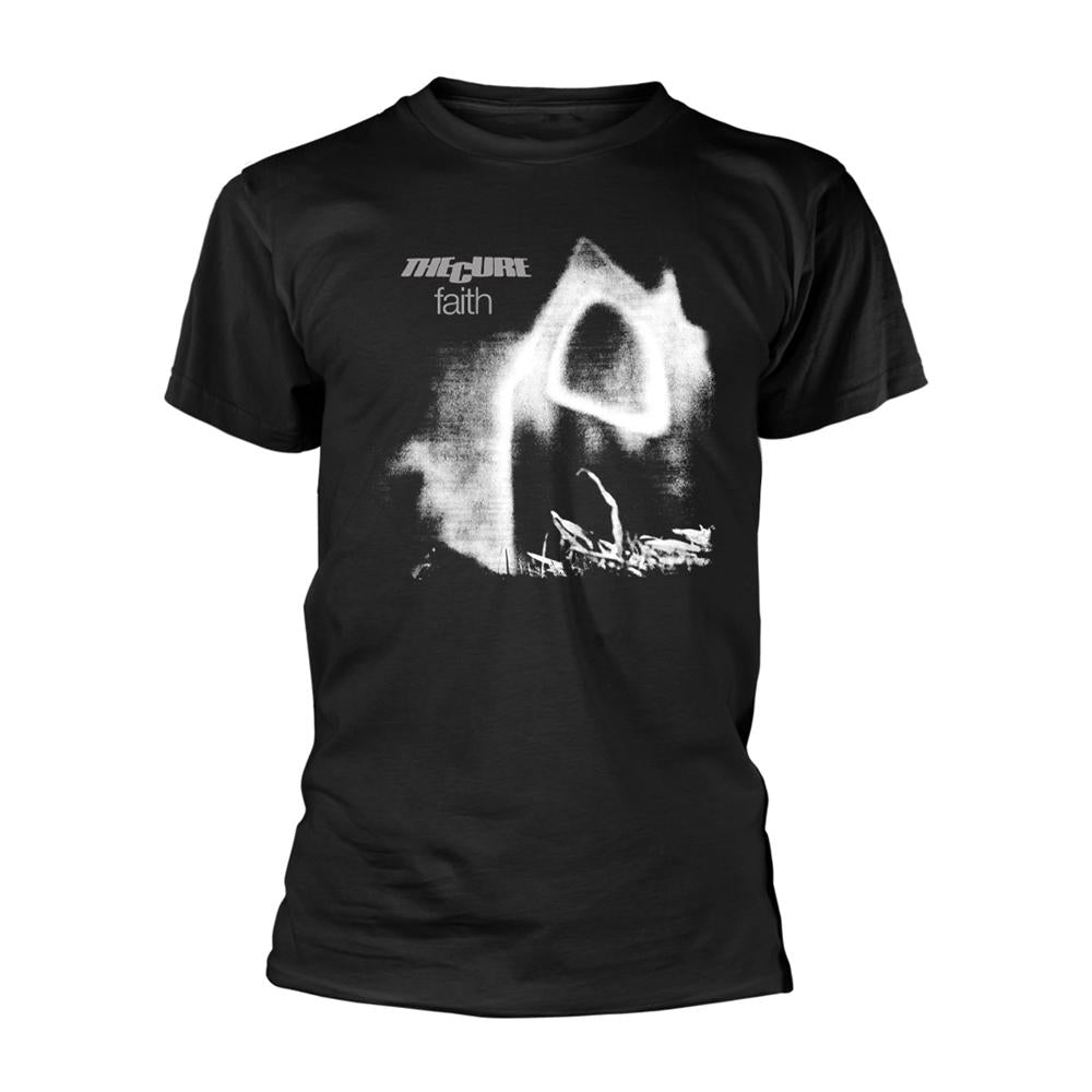 Black - Front - The Cure Unisex Adult Faith T-Shirt