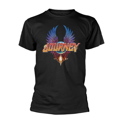 Black - Front - Journey Unisex Adult Classic Wings T-Shirt