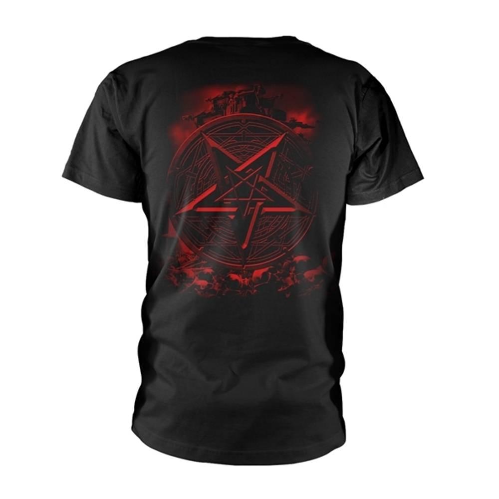 Black-Red - Back - Dimmu Borgir Unisex Adult Death Cult Pentagram T-Shirt