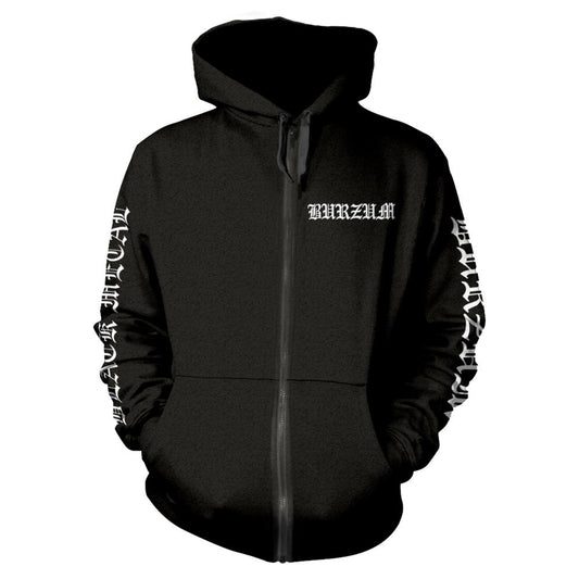 Black - Front - Burzum Unisex Adult Black Metal Full Zip Hoodie