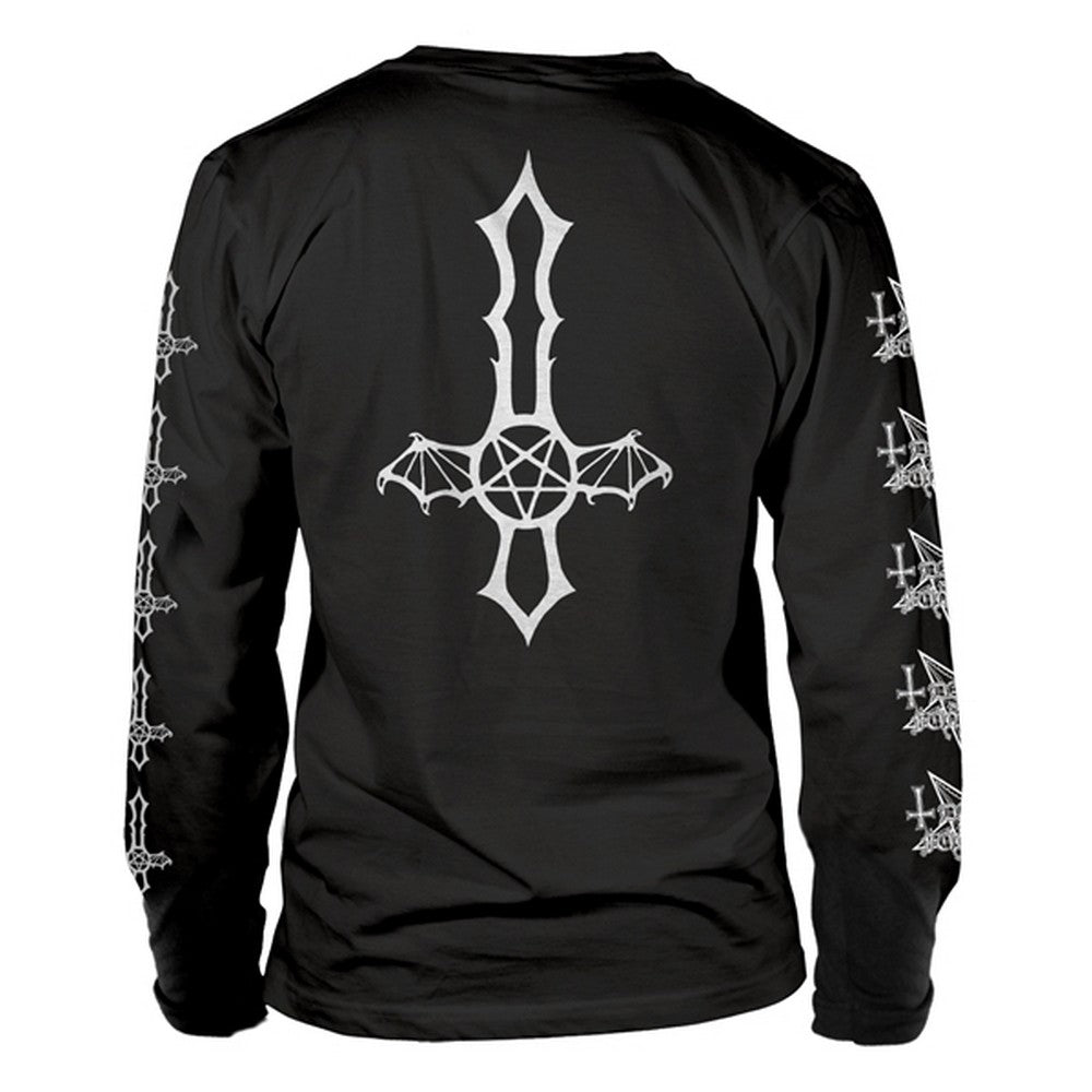 Black-White - Back - Dark Funeral Unisex Adult Logo Long-Sleeved T-Shirt