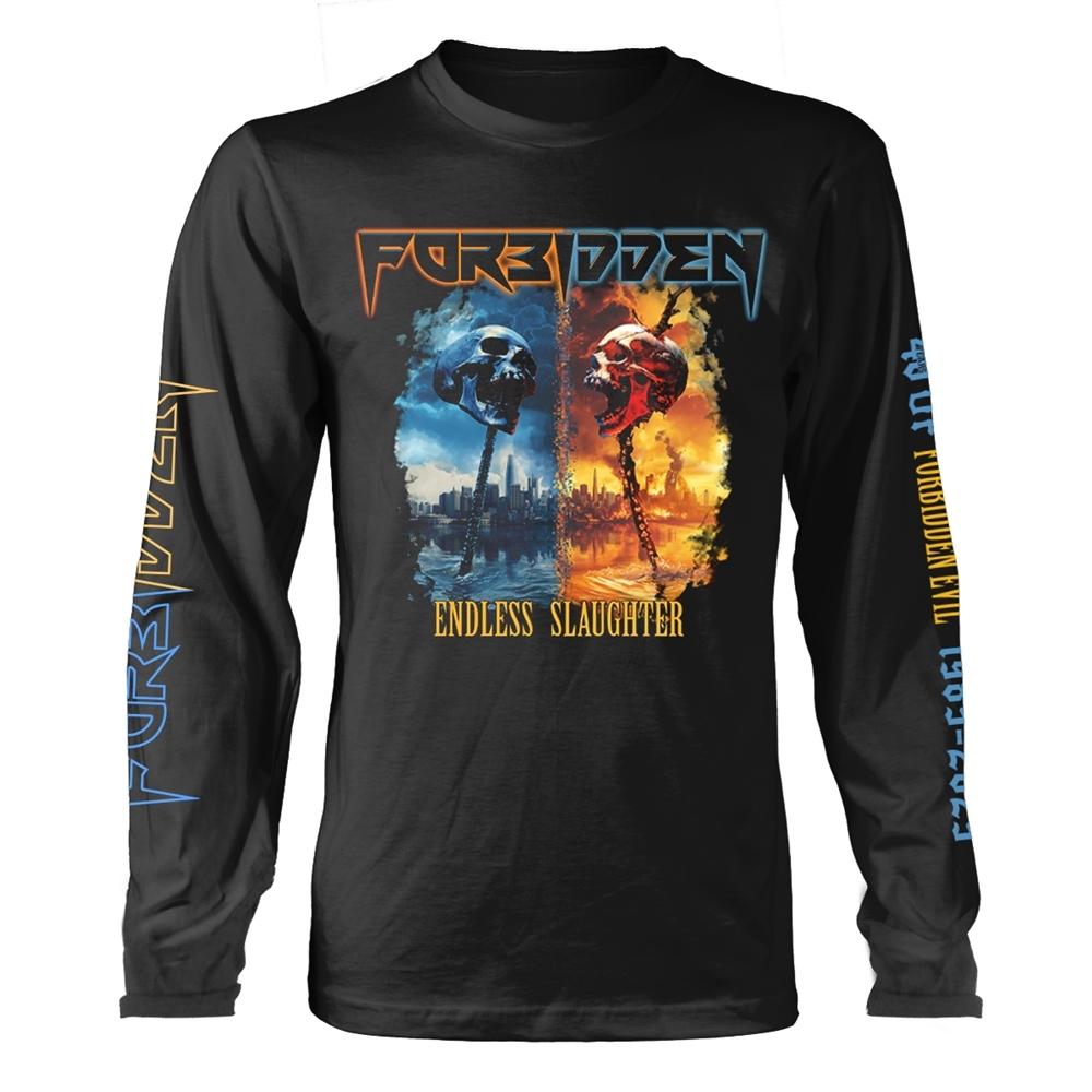 Black - Front - Forbidden Unisex Adult 40 Years Of Evil Long-Sleeved T-Shirt