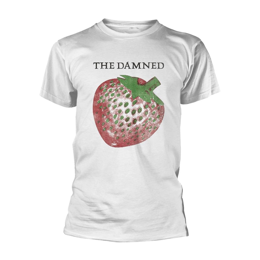 White - Front - The Damned Unisex Adult Strawberries T-Shirt