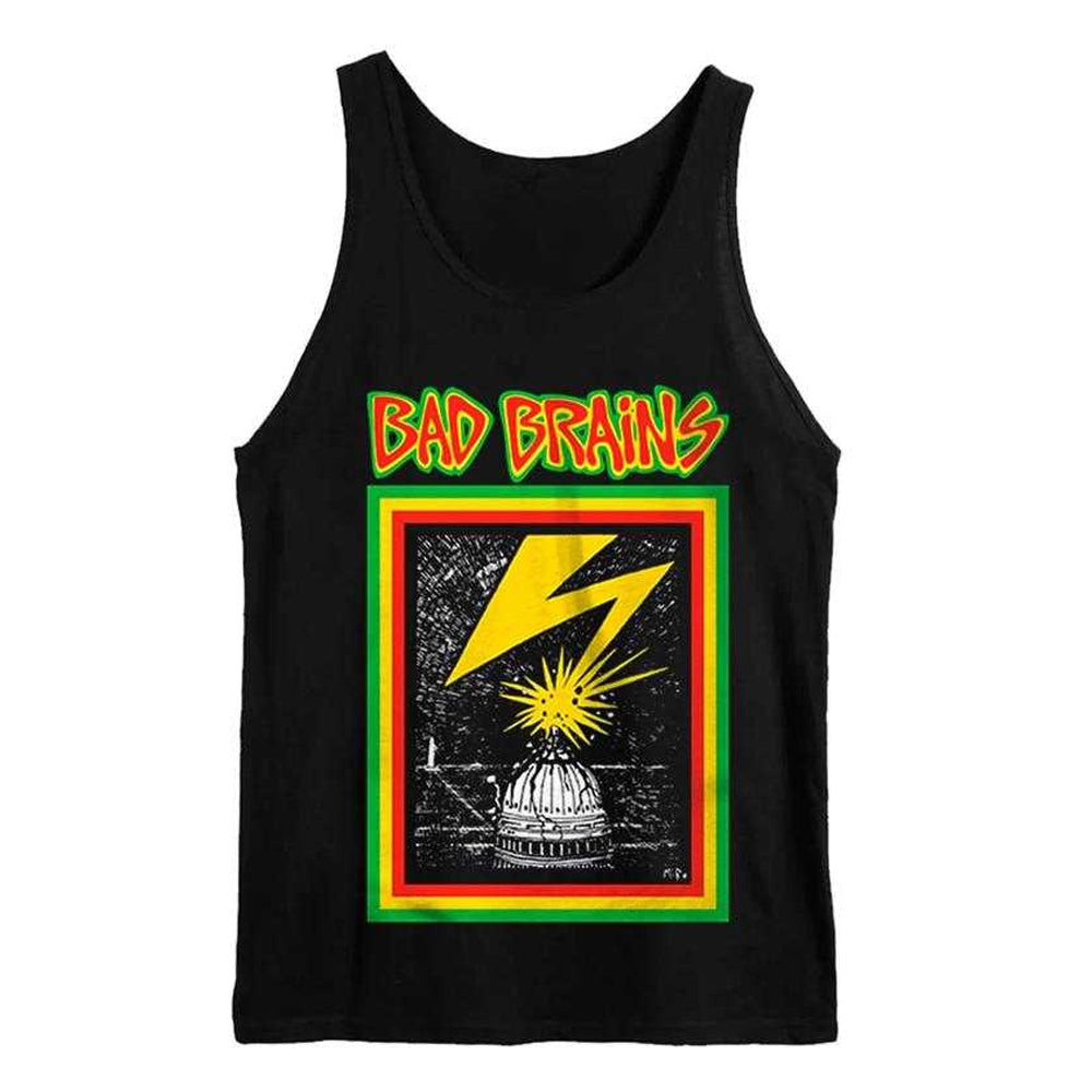 Black - Front - Bad Brains Unisex Adult Logo Tank Top