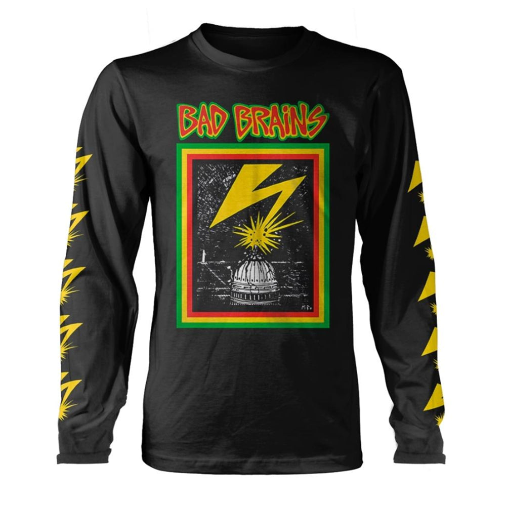 Black - Front - Bad Brains Unisex Adult Sleeve Print Long-Sleeved T-Shirt