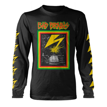 Black - Front - Bad Brains Unisex Adult Sleeve Print Long-Sleeved T-Shirt