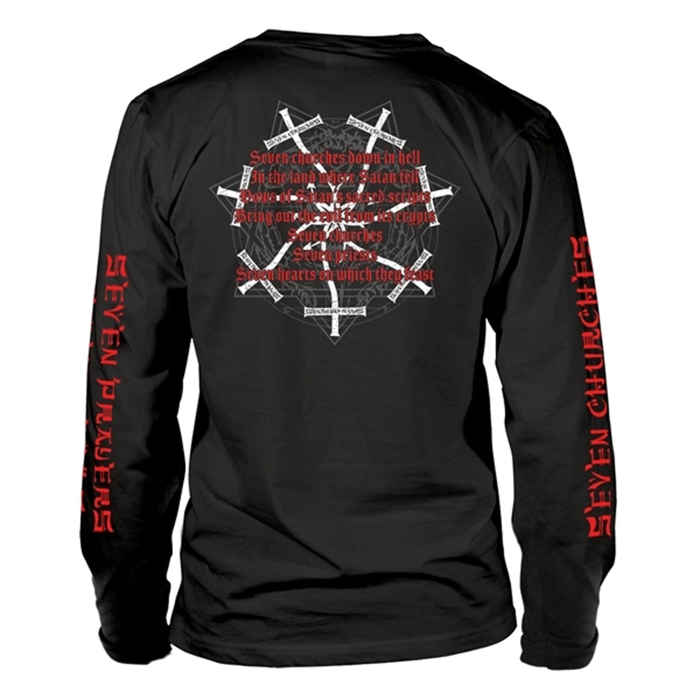 Black - Back - Possessed Unisex Adult Seven Churches Long-Sleeved T-Shirt