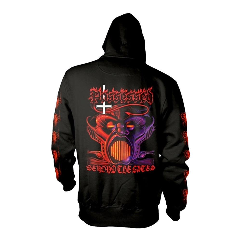Black - Back - Possessed Unisex Adult Beyond The Gates Back Print Hoodie