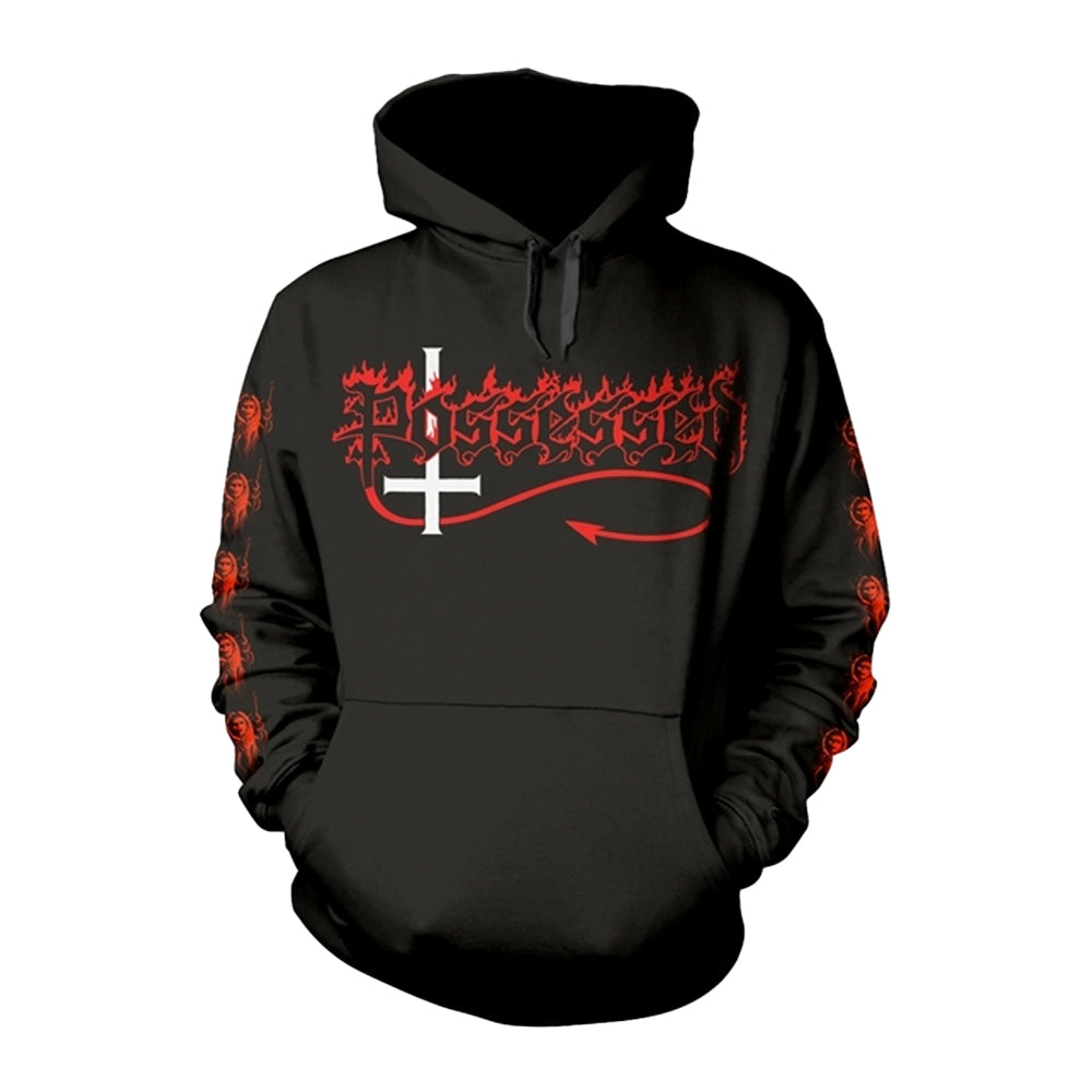 Black - Front - Possessed Unisex Adult Beyond The Gates Back Print Hoodie