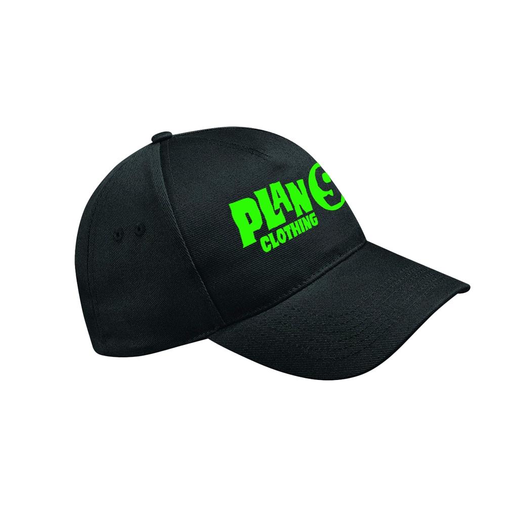 Black-Green - Front - Plan 9 Logo Baseball Cap