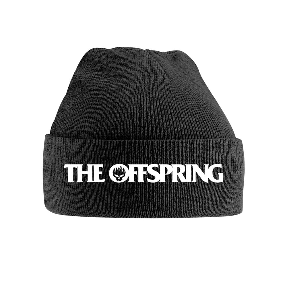 Black - Front - The Offspring Flaming Skull Beanie